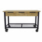 Duramax 62 In x 24 In Rove 3-Drawer Mobile Workbench with wood top and metal frame.