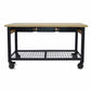 Duramax 62" x 24" Rove mobile workbench with three drawers and wheeled base for easy maneuverability.