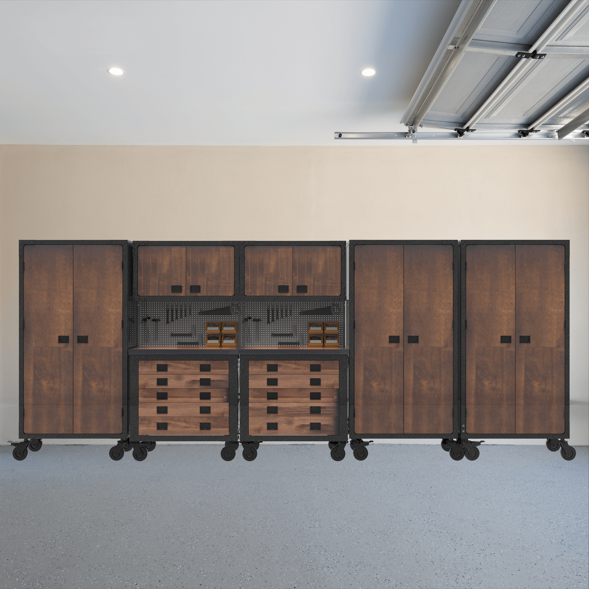 Duramax 7-Piece Garage Storage Combo Set w/ Tool Chests, Wall Cabinets and Free Standing Cabinets 7P2TC2WC3FC