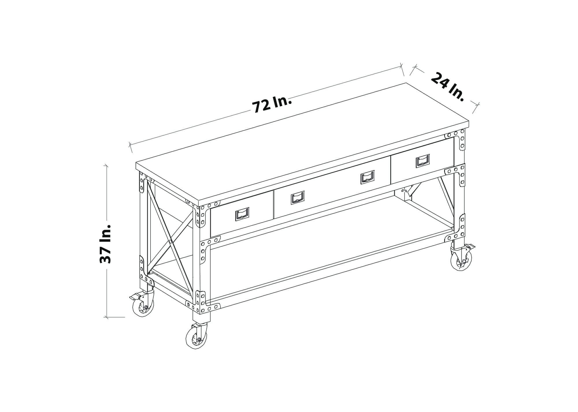 Duramax 72 In Darby Industrial Metal & Wood desk 68051