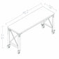 Duramax 72x24 inch rolling industrial worktable blueprint with measurements.