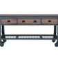 Duramax 72x24 in 3-drawer rolling industrial workbench with a wood top and metal frame, ideal for workshops and garages.