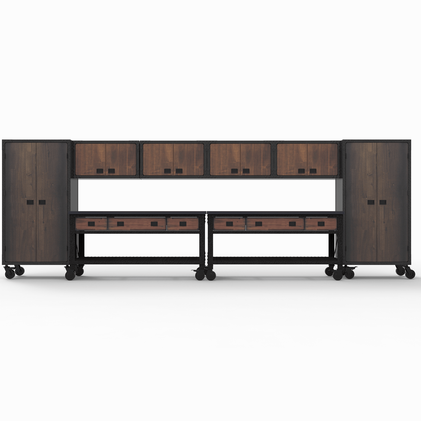 Duramax 8-Piece Garage Storage Combo Set w/ Workbenches, Wall Cabinets and Free Standing Cabinets 8P2WB4WC2FC