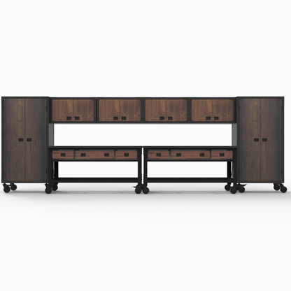 Duramax 8-Piece Garage Storage Combo Set w/ Workbenches, Wall Cabinets and Free Standing Cabinets 8P2WB4WC2FC