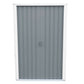 Duramax 8x6 metal shed pent roof door featuring vertical paneling and handle