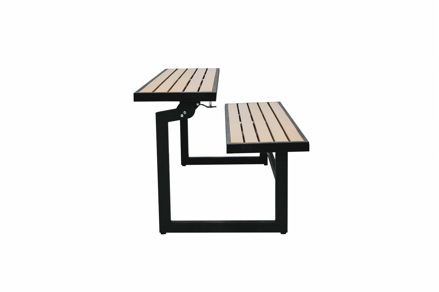 Duramax Ashton Convertible Table Bench 68070 side view featuring versatile design for outdoor use.