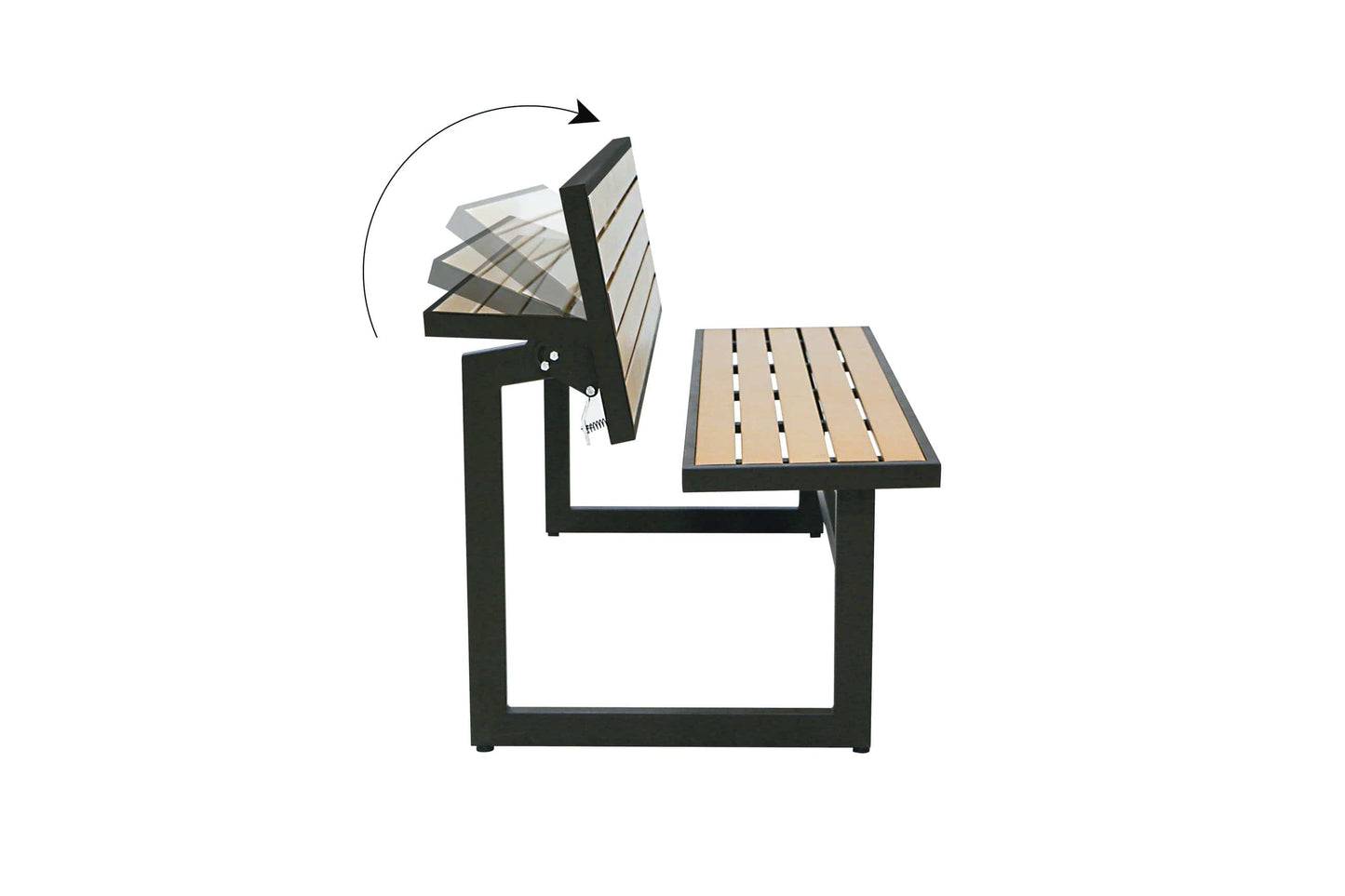 Duramax Ashton Convertible Table Bench 68070 showing the adjustable backrest for easy transformation from bench to table.