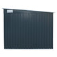 Duramax Bicycle Storage Shed 73051 in dark color, featuring durable galvanized steel construction for secure bike storage.