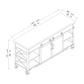 Duramax Farmhouse cabinet 68062 technical drawing showing dimensions and design features.