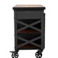 Duramax Farmhouse Cabinet 68062 featuring a stylish design, sliding doors, and wheels for mobility.