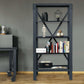 Duramax Industrial Metal and Wood Storage Shelving 68060 in modern room with books and decor items.