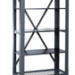 Duramax Industrial Metal and Wood Storage Shelving 68060 with black frame and acacia wood shelves.