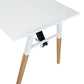 Duramax Neo Folding Table 68053 with a sleek white top and natural wood legs, perfect for versatile workspace solutions.