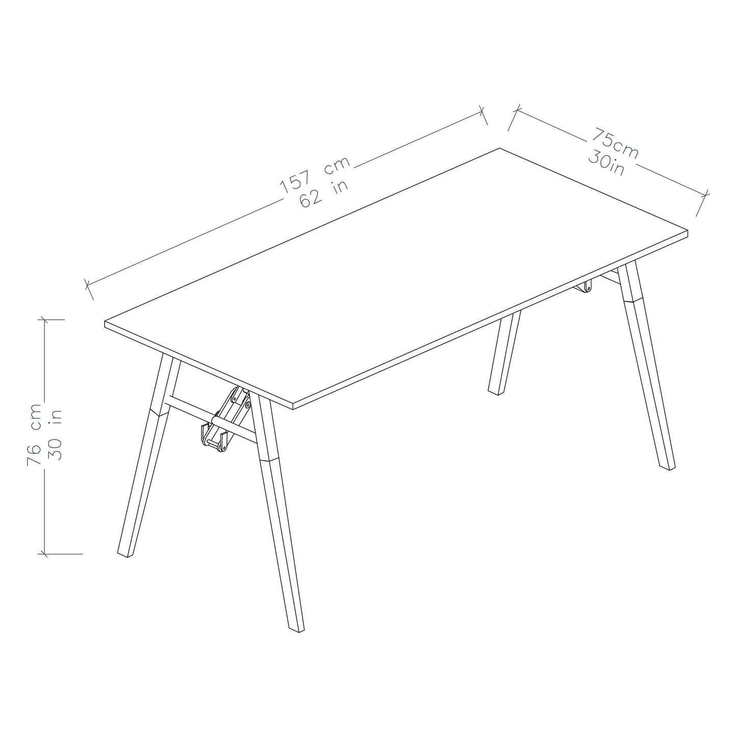 Duramax Neo Folding Table 68053 dimensions illustration showing size and design features.