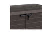 Duramax Storeaway Arc Lid 1200L brown storage shed with secure latch and durable design.