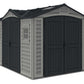 Duramax Vinyl Shed 10.5 x 8 Apex Pro with double doors and a high-quality durable design.