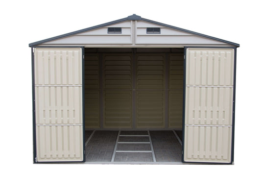 Duramax 10.5x8 Woodside PLUS Vinyl Shed w/ Foundation 30227 