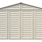 Duramax Vinyl Shed 10.5x13 Woodbridge Plus outdoor storage solution with foundation.