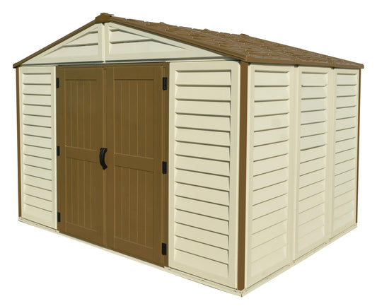 Duramax Vinyl Shed 10.5x8 Woodbridge Plus w/ Foundation 40214