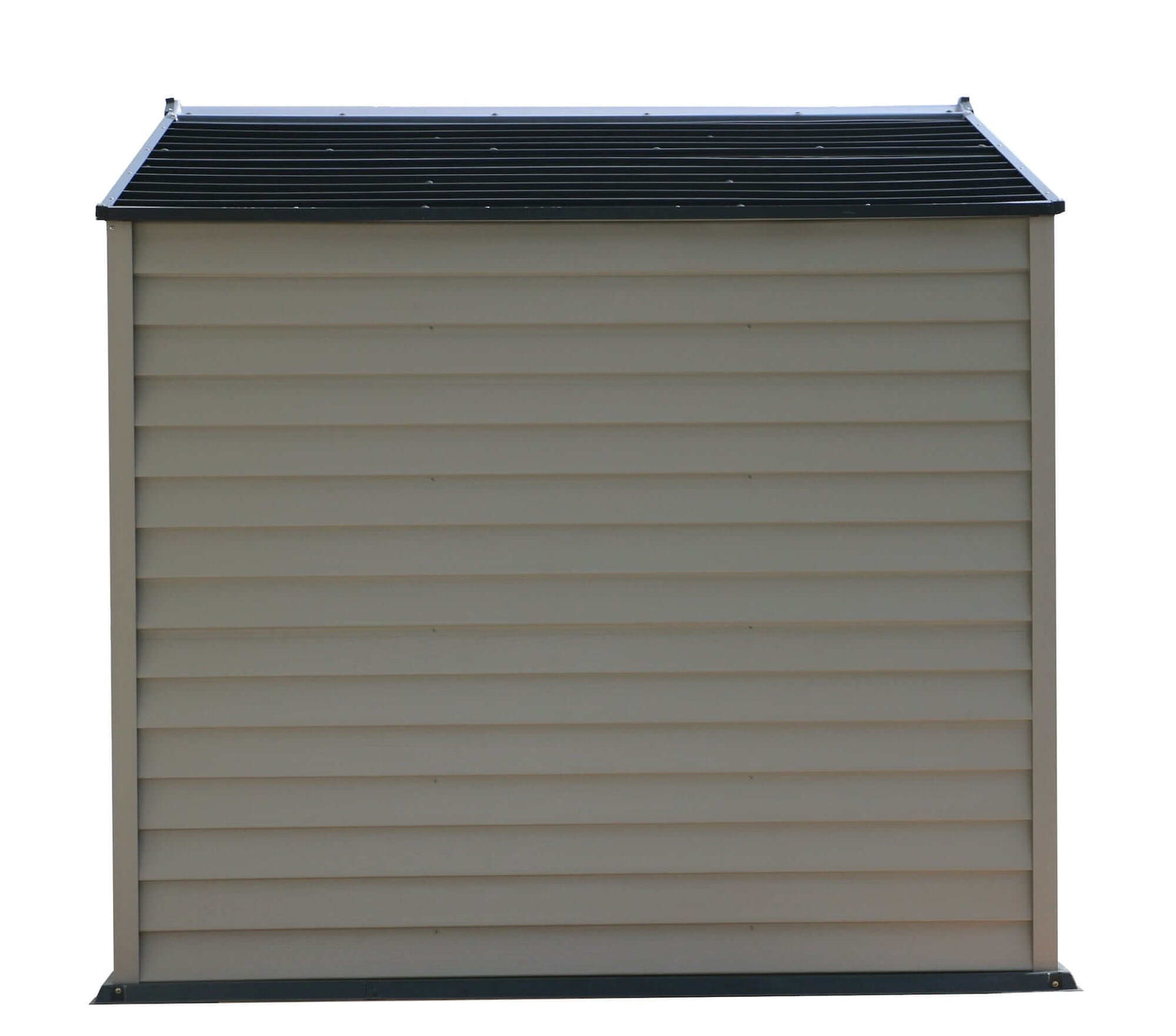 Duramax Vinyl Shed 10x8 StoreMax Plus with floor, showcasing durable siding and sloped roof design.