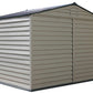 Duramax Vinyl Shed 10x8 StoreMax Plus with floor, durable storage solution for garden tools and equipment.