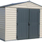 Duramax Vinyl Shed 10x8 StoreMax Plus with floor, offering durable and spacious outdoor storage.