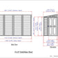 Blueprint of Duramax 4x10 SideMate Plus shed, showing side view and elevation with detailed dimensions.