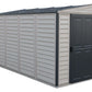 Duramax Vinyl Shed 4x10 SideMate Plus with Foundation, modern outdoor storage solution.