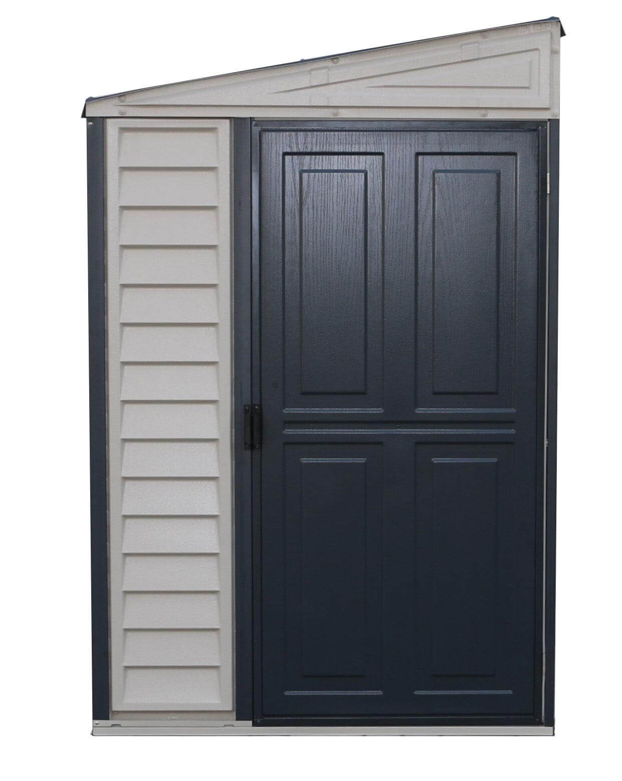 Duramax Vinyl Shed 4x10 SideMate Plus w/ Foundation 36725, sleek outdoor storage solution.