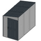 Duramax Vinyl Shed 4x8 SideMate Plus in gray color with foundation, ideal for outdoor storage solutions.