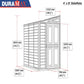 Duramax Vinyl Shed 4x8 SideMate dimensions diagram with measurements and design details.