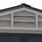 Duramax Vinyl Shed 5x5 YardMate Plus roof detail with ventilation features, showcasing durability and design.