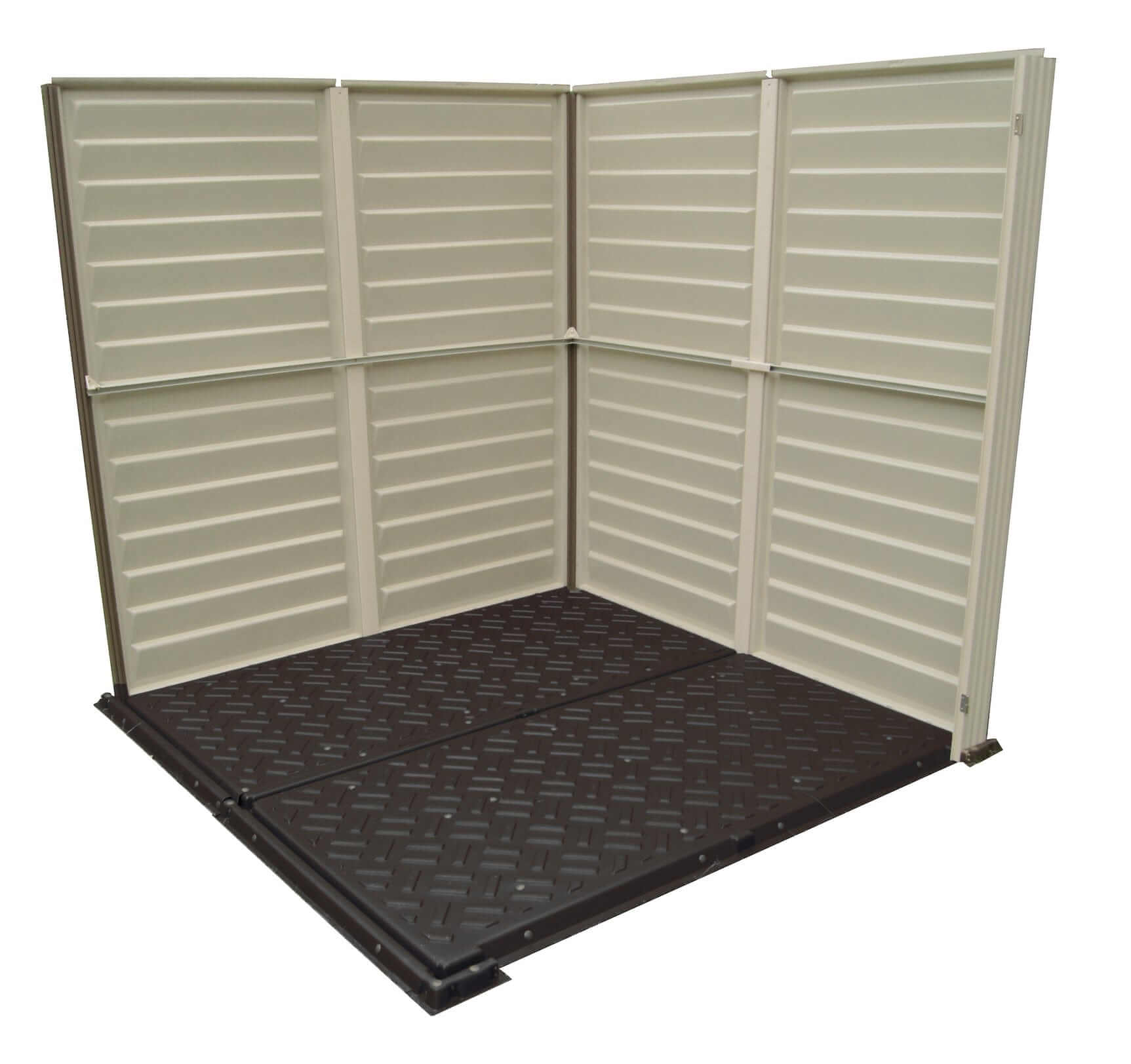 Duramax Vinyl Shed 6x6 StoreMate Plus w/ Floor interior view showing walls and floor design