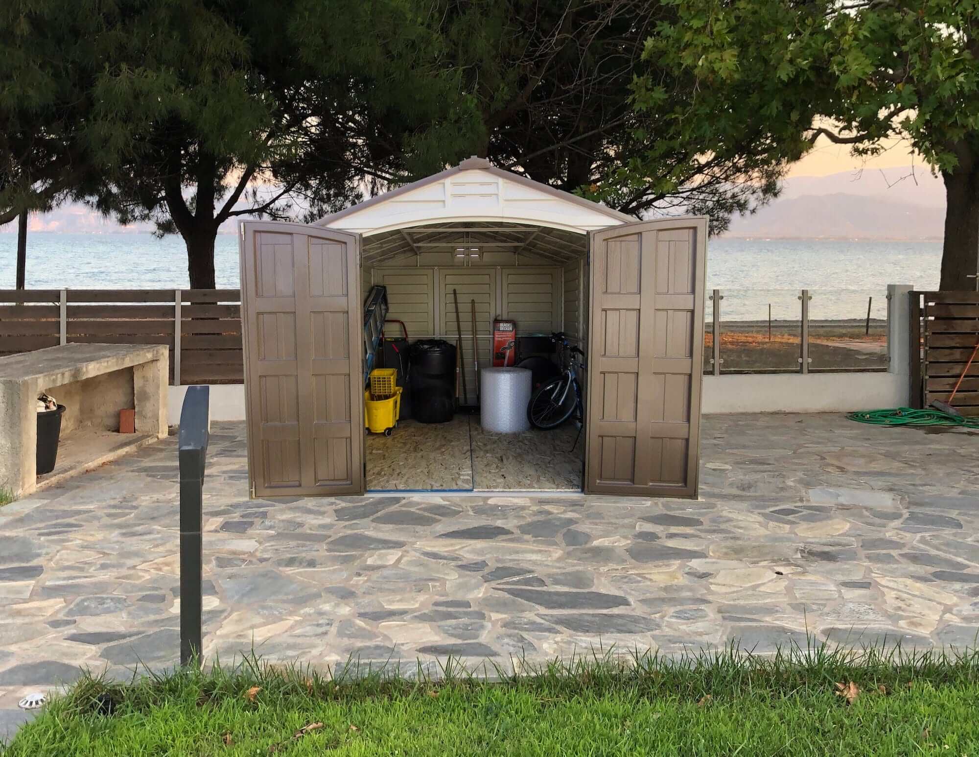 Duramax 8x8 DuraPLUS Vinyl Shed w/ Foundation 30114