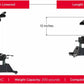 Garage Smart Fifth Wheel Hitch Lifter dimensions showing lowered at 12 feet and raised at 13 inches with compatibility details.