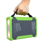 Hand holding the JackPak PB960 high-capacity power bank with bright LED lights and durable design.