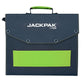 JackPak SP100W portable solar panel charger with a durable, lightweight design and green accents.