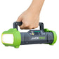 JackPak ULTRA2500A multifunction jump starter and air compressor in hand, featuring an LED flashlight and user interface.