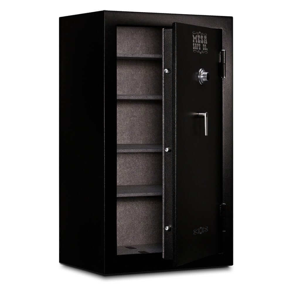 Mesa Ammo Safe with combination lock, 20.2 cu. ft. capacity, adjustable shelves for secure ammo storage.