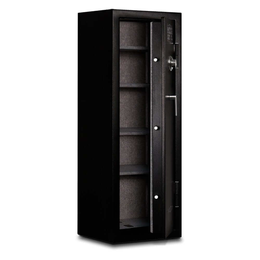 Mesa Ammo Safe MGL14-AS-C with combination lock and adjustable shelves, perfect for secure ammo storage.