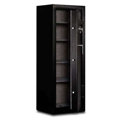 Mesa Ammo Safe MGL14-AS-C with combination lock and adjustable shelves, perfect for secure ammo storage.