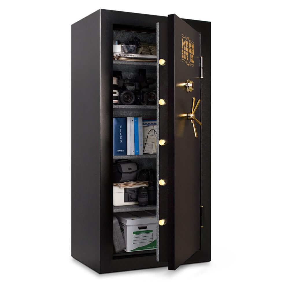 Mesa Constitution Safe with combination lock, showcasing all steel construction and secure storage for valuables.