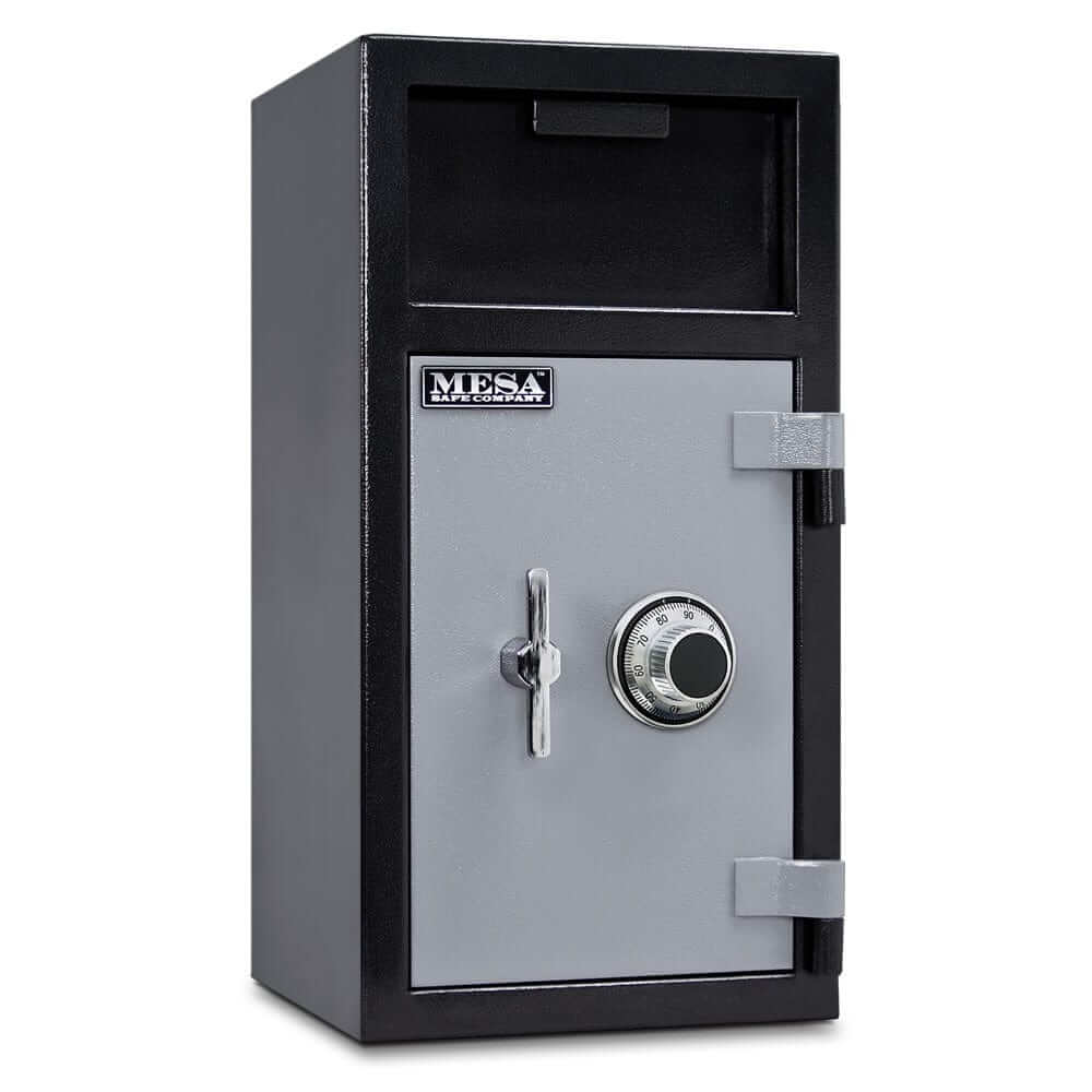 Mesa Depository Safe - 1.3 cu. ft. with combination lock in black and grey, designed for secure cash and valuables storage.