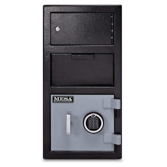 Mesa Depository Safe MFL2014E-OLK, 1.5 cu. ft., electronic lock, two-tone black and grey finish. 