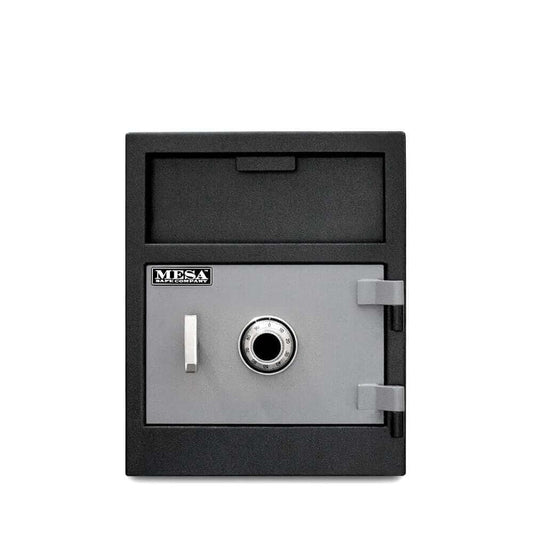 Mesa Depository Safe MFL2118C with combination lock, front loading deposit for secure cash storage. 