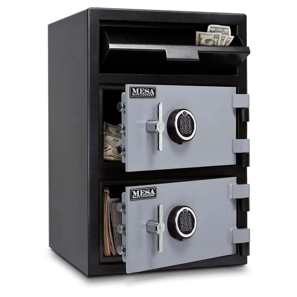 Mesa Depository Safe with electronic lock, 6.3 cu. ft. capacity, designed for secure cash storage and protection against theft.