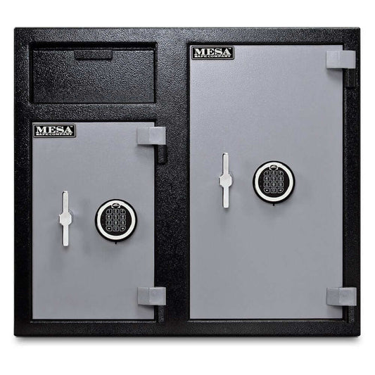 Mesa Depository Safe with Electronic Lock, Black & Grey Finish, Secure Storage for Cash and Valuables 