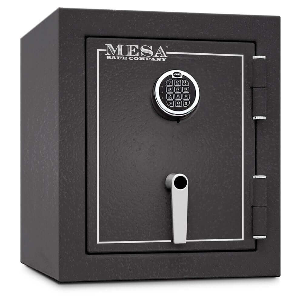 Mesa Safe 2-Hour Burglary & Fire Safe with Electronic Lock and key for security and protection of valuables.