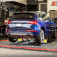 Blue Audi SQ5 on QuickJack 7000TL portable car lift in a garage setting.