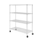 SafeRacks 24" x 60" x 72" 4-tier wire rack with wheels for versatile storage solutions.